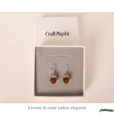 Cercei Argint 925 cu Chihlimbar Ghinda – Protectie, Energie Calda si Echilibru [5]