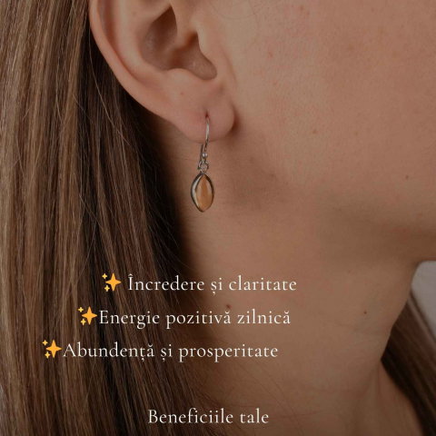 Cercei Argint 925 cu Citrin Delica – Energie Pozitiva si Feminitate [2]