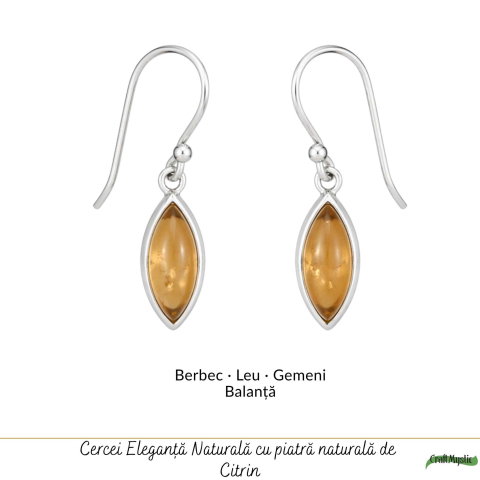 Cercei Argint 925 cu Citrin Delica – Energie Pozitiva si Feminitate [4]