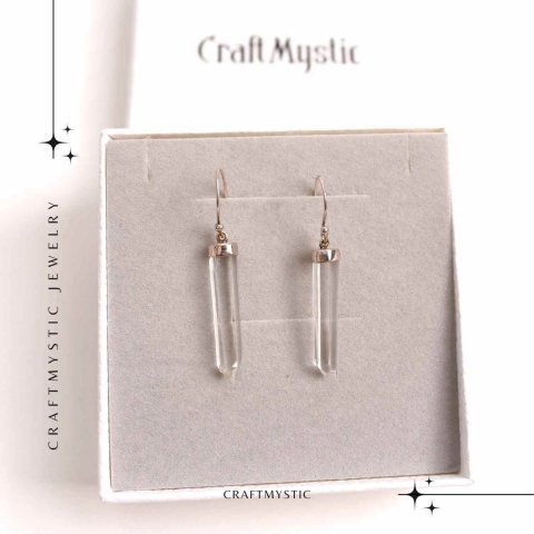 Cercei Argint 925 cu Cuart Lemurian Brut - Energie si Claritate [5]