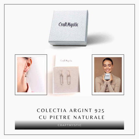 Cercei Argint 925 cu Cuart Lemurian Brut - Energie si Claritate [6]