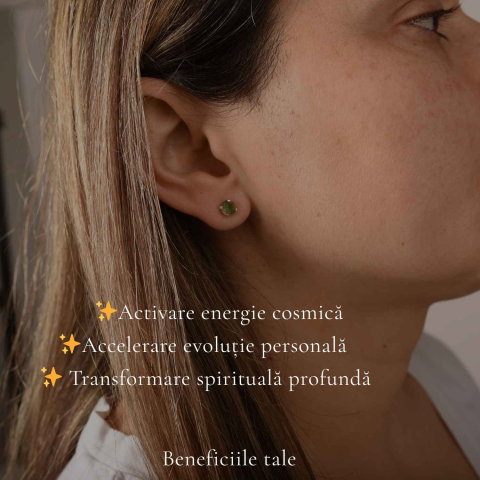 Cercei Argint 925 cu Moldavit Brut – Transformare si Energie Spirituala [2]