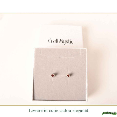 Cercei Argint 925 cu Granat Bobita – Energie, Stabilitate si Incredere [5]