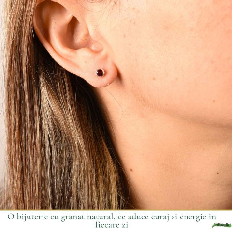 Cercei Argint 925 cu Granat Bobita – Energie, Stabilitate si Incredere [1]