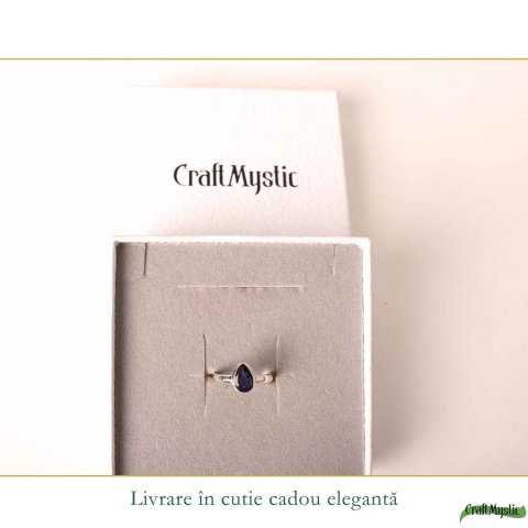 Inel Argint 925 cu Iolit Fatetat Lacrima – Intuitie si Echilibru Interior [5]