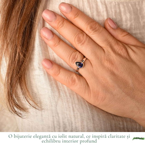 Inel Argint 925 cu Iolit Fatetat Lacrima – Intuitie si Echilibru Interior [1]