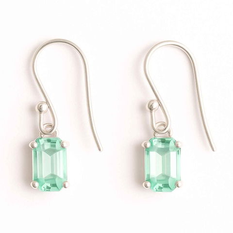 Cercei Argint 925 cu Kianit Verde fatetat Dreptunghiular – Claritate si Echilibru Interior [5]