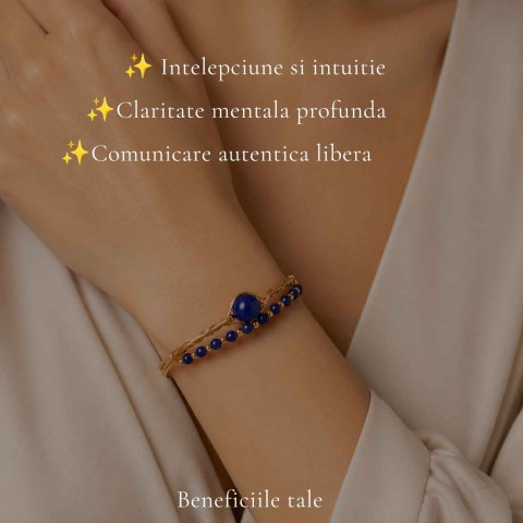 Bratara din Cupru cu Lapis Lazuli Natural – Intelepciune, Comunicare si Eleganta [2]