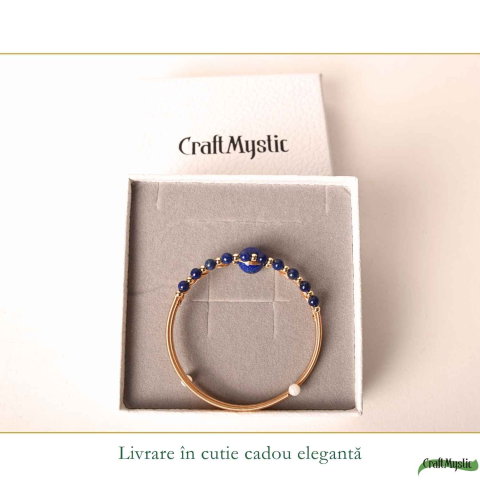 Bratara din Cupru cu Lapis Lazuli Natural – Intelepciune, Comunicare si Eleganta [5]