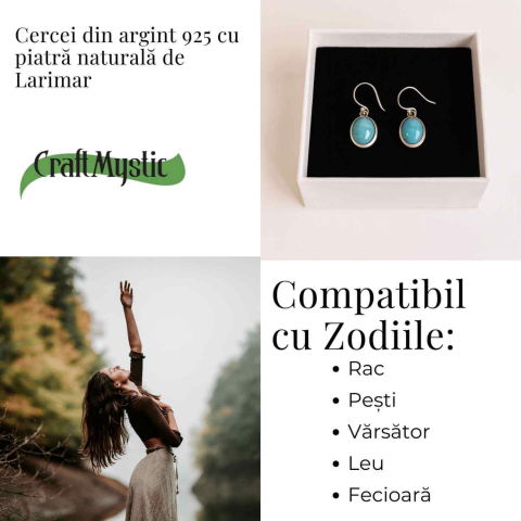 Cercei Argint 925 cu Larimar Oval – Armonie si Linstire Interioara [4]