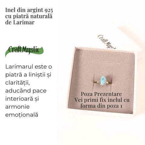 Inel Argint 925 cu Larimar in Forma de Lacrima – Liniste si Claritate Interioara [2]