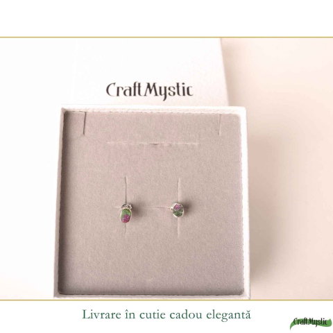 Cercei Argint 925 cu Ruby Zoisite Natural Oval – Energie si Echilibru Feminin [5]