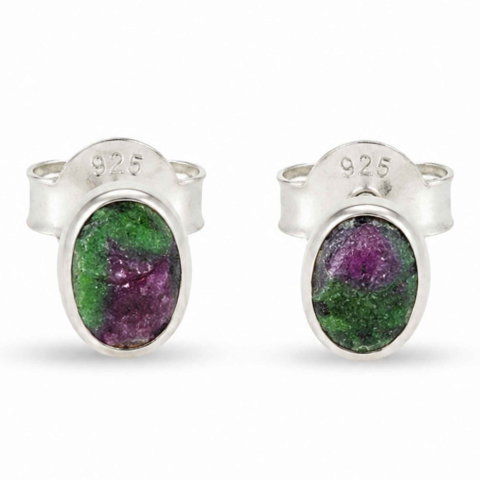 Varsator - Cercei Argint 925 cu Ruby Zoisite Natural Oval – Energie si Echilibru Feminin