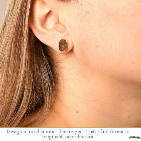 Cercei Argint 925 cu Moldavit Dreptunghiular – Claritate si Transformare [1]