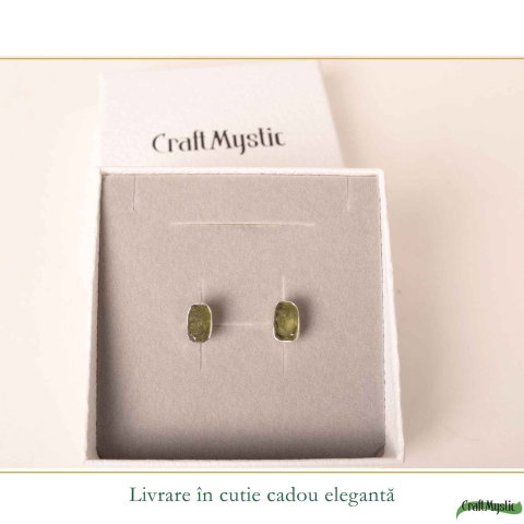 Cercei Argint 925 cu Moldavit Dreptunghiular – Claritate si Transformare [5]