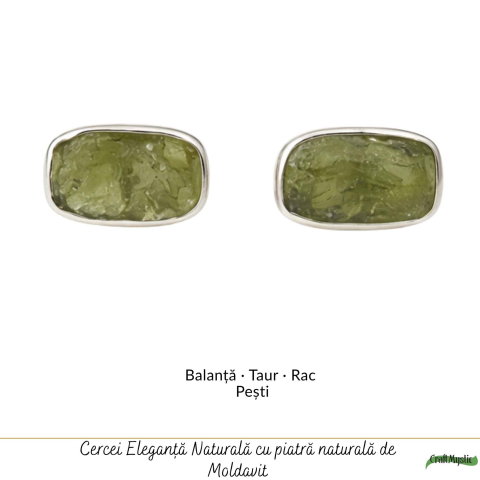 Cercei Argint 925 cu Moldavit Dreptunghiular – Claritate si Transformare [4]