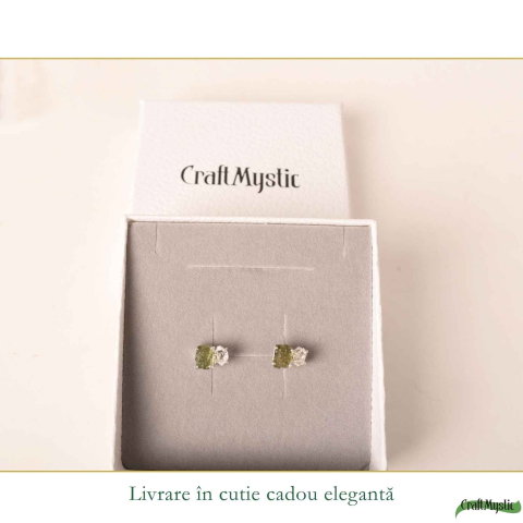 Cercei Argint 925 cu Moldavit si Pakimer Brut – Claritate si Transformare [5]