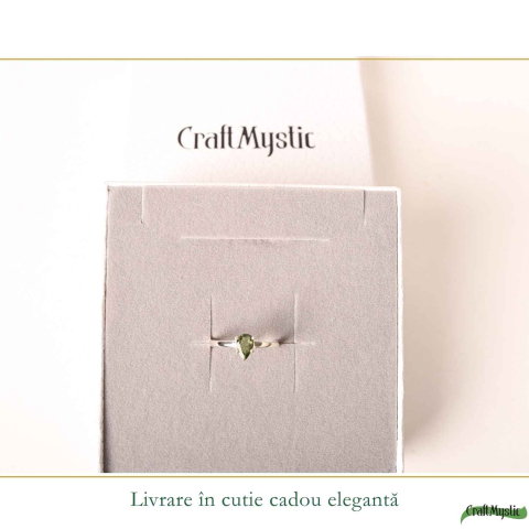 Inel Argint 925 cu Moldavit Brut Neregulat – Transformare si Claritate [5]