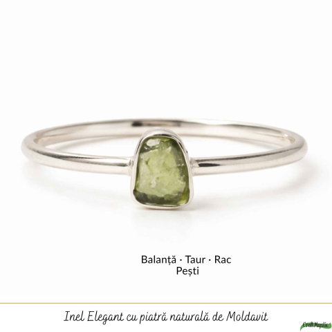 Inel Argint 925 cu Moldavit Brut Neregulat – Transformare si Claritate [4]