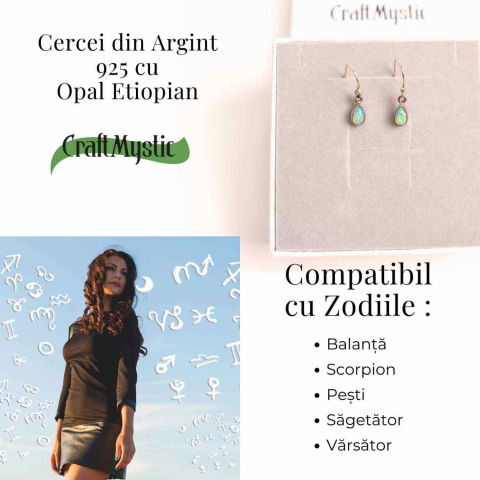Cercei Argint 925 cu Opal Etiopian - Eleganta si Protectie Energetica [4]