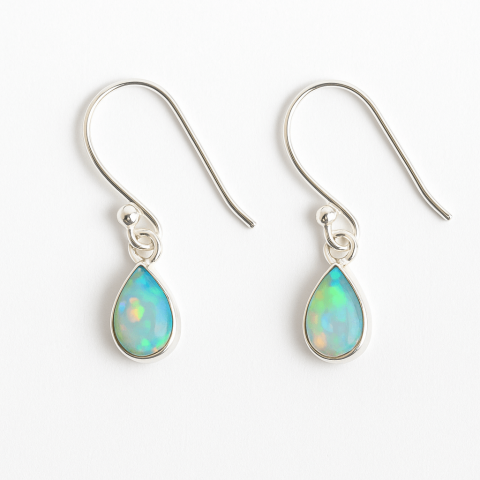 Fecioara - Cercei Argint 925 cu Opal Etiopian - Eleganta si Protectie Energetica