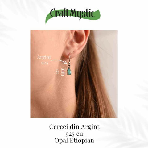 Cercei Argint 925 cu Opal Etiopian - Eleganta si Protectie Energetica [2]