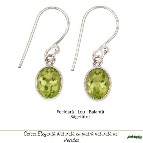 Cercei Argint 925 cu Peridot Oval Fatetat – Prosperitate si Echilibru Interior [4]