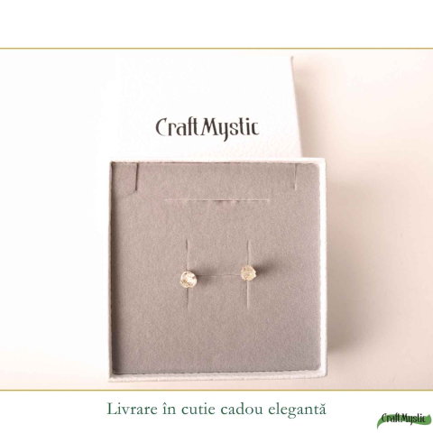 Cercei Argint 925 cu Cuart de Stanca Brut – Claritate si Energie Pozitiva [5]