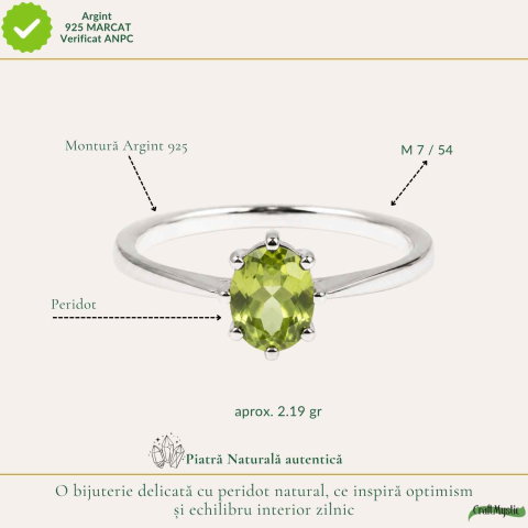 Inel Argint 925 cu Peridot Fatetat Oval – Echilibru si Energie Pozitiva [3]