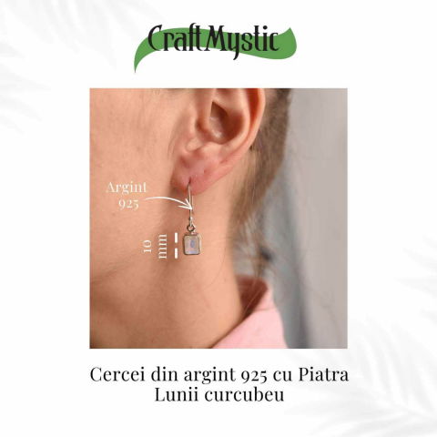 Cercei argint 925 cu Piatra lunii Curcubeu Fatetat [2]