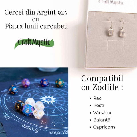 Cercei argint 925 cu Piatra lunii Curcubeu Fatetat [4]