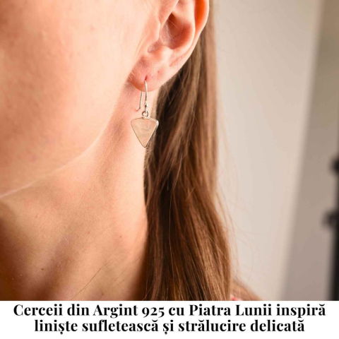 Cercei Argint 925 cu Piatra Lunii Triunghi – Protectie si Ascensiune [1]