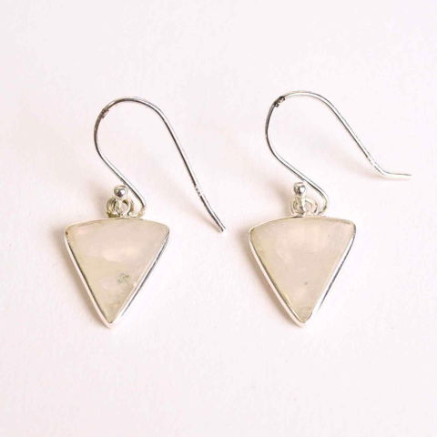 Sanatate - Cercei Argint 925 cu Piatra Lunii Triunghi – Protectie si Ascensiune