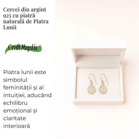 Cercei Argint 925 cu Piatra Lunii Lacrima – Purificare si Intuitie [2]