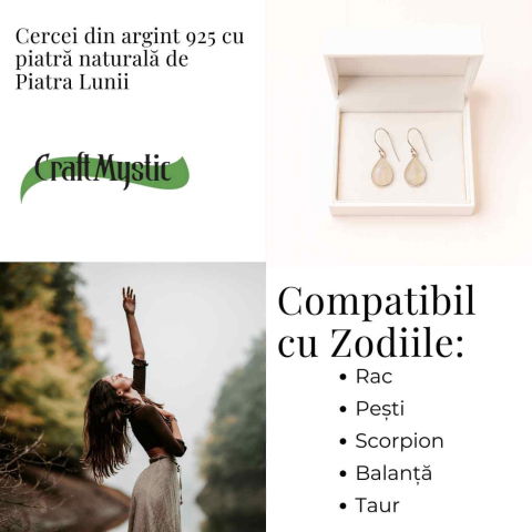 Cercei Argint 925 cu Piatra Lunii Lacrima – Purificare si Intuitie [4]