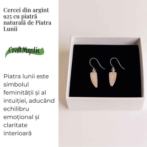 Cercei Argint 925 cu Piatra Lunii Lama – Curaj si Protectie [2]