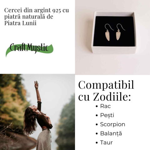 Cercei Argint 925 cu Piatra Lunii Lama – Curaj si Protectie [4]