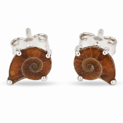 Varsator - Cercei Argint 925 cu Amonit Natural în Forma de Melc – Echilibru si Evolutie