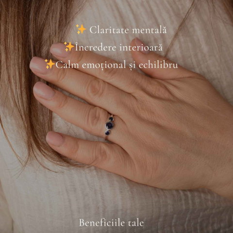 Inel Argint 925 cu Safir Fatetat Rotund – Claritate si Eleganta Feminina [2]