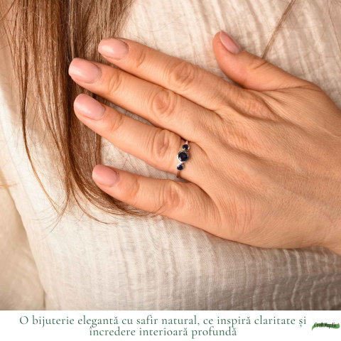 Inel Argint 925 cu Safir Fatetat Rotund – Claritate si Eleganta Feminina [1]