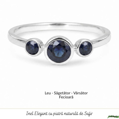 Inel Argint 925 cu Safir Fatetat Rotund – Claritate si Eleganta Feminina [4]