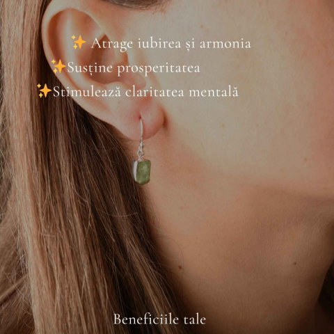 Cercei Argint 925 cu Smarald Brut Natural – Eleganta si Energie a Inimii [2]
