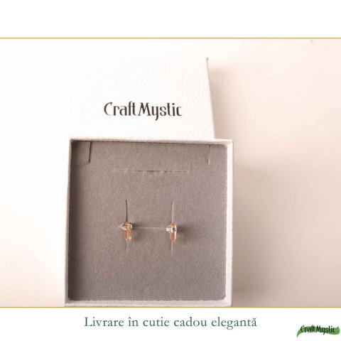 Cercei Argint 925 cu Topaz Imperial Brut – Delicatete Luminoasa si Eleganta Naturala [5]