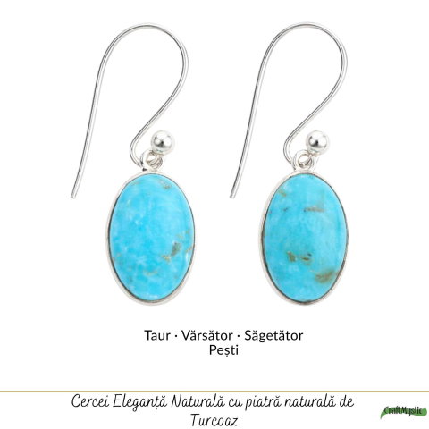 Cercei argint 925 cu turcoaz oval – echilibru si energie pozitiva [4]