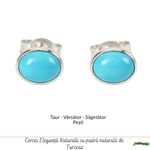 Cercei argint 925 cu turcoaz oval – calm si echilibru emotional [4]