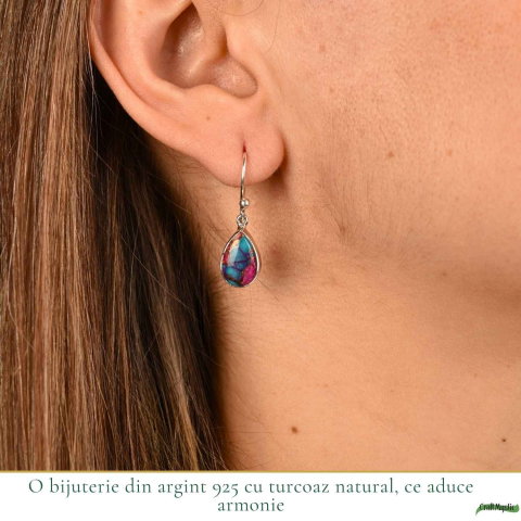 Cercei argint 925 cu turcoaz Spinny Oyster lacrima – protectie si echilibru [1]