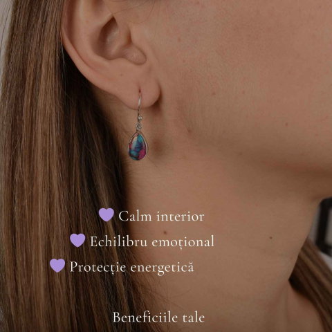 Cercei argint 925 cu turcoaz Spinny Oyster lacrima – protectie si echilibru [2]