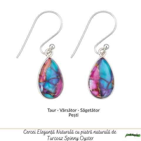 Cercei argint 925 cu turcoaz Spinny Oyster lacrima – protectie si echilibru [4]