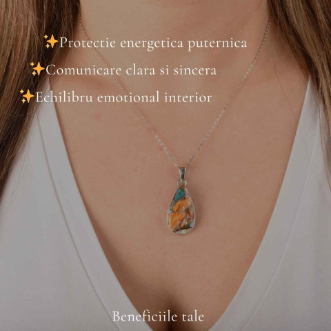 Colier argint 925 cu Turcoaz Arizona lacrima – Protectie si echilibru [2]