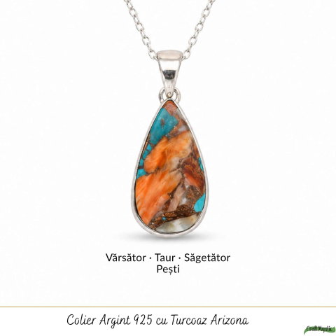 Colier argint 925 cu Turcoaz Arizona lacrima – Protectie si echilibru [4]